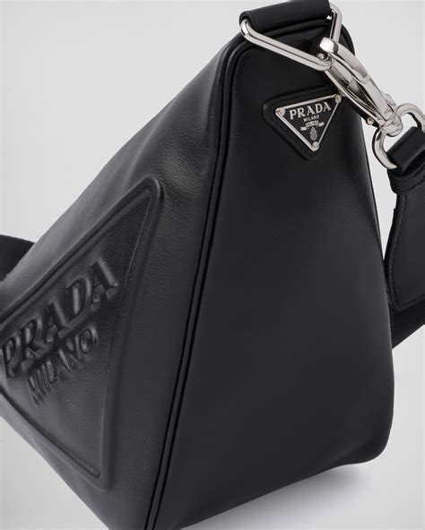 black leather prada purse hobo|prada triangle leather shoulder bag.